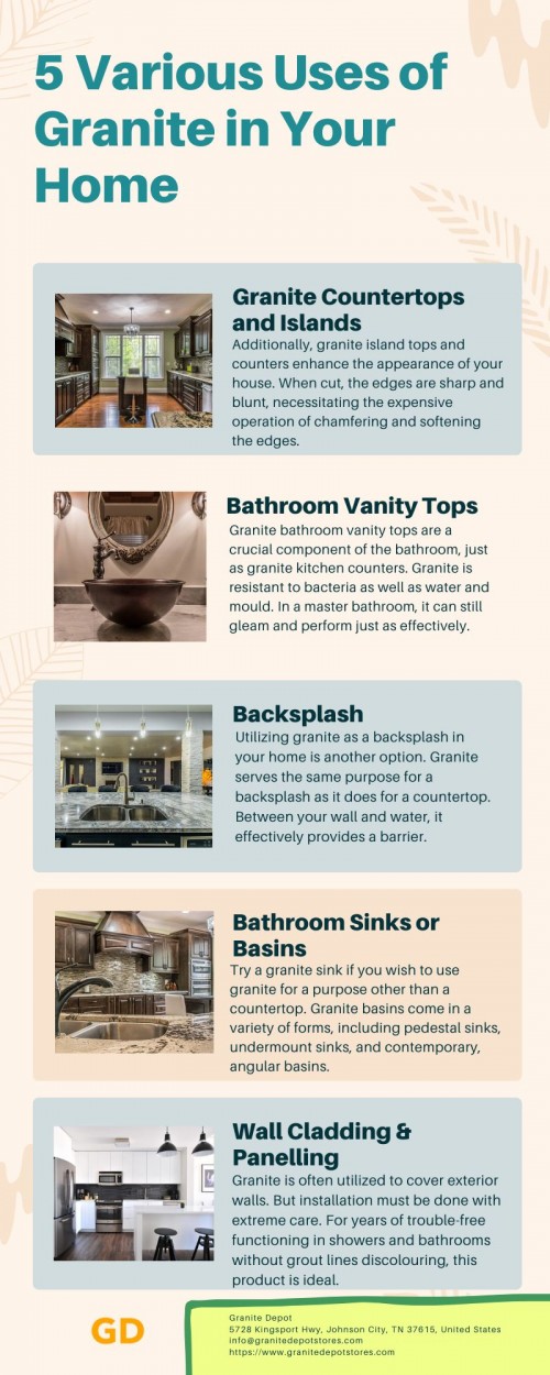 Granite Depot is a fabricator and installer of granite, marble, and quartz countertops in the Tri-Cities Region of Tennessee. Contact us now at +1 (423) 212-7406.