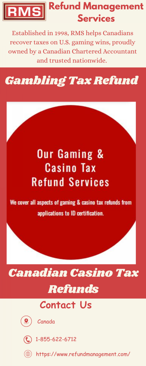 Refund Management Services specializes in helping Canadian casino tax refunds players reclaim their withheld taxes from U.S. winnings. Our expert team simplifies the process, ensuring maximum refunds efficiently. Visit Us: https://www.refundmanagement.com/