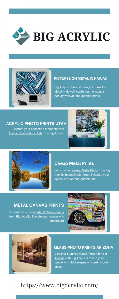 Get stunning Cheap Metal Prints from Big Acrylic, based in Montreal. Enhance your space with vibrant, durable art. Call 1 (877) 234-4466 to order. Perfect for any décor, our affordable prints bring your images to life. Visit Us: https://www.bigacrylic.com/art-collections-at-big-acrylic/