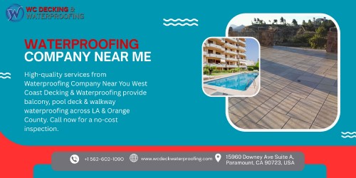 High-quality services from Waterproofing Company Near You West Coast Decking & Waterproofing provide balcony, pool deck & walkway waterproofing across LA & Orange County. Call now for a no-cost inspection. Visit us: https://wcdeckwaterproofing.com/